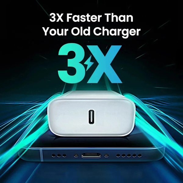 US EU Adapter 20W PD Snabbladdare för iPhone 13 12 11 14 15 16 Pro Max Plus USB C Typ C Snabbladdningsladdare Kabel Tillbehör EU 20W Charger