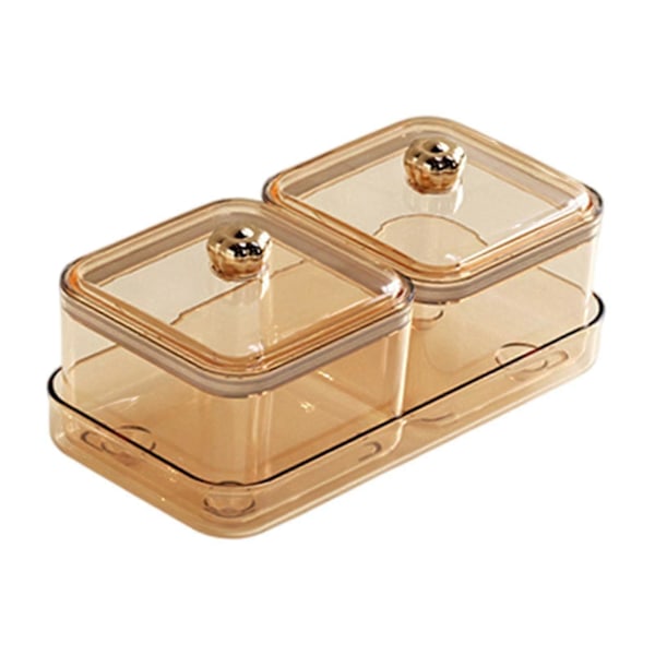 Tørret Frugtfad Opdelt Serveringsbakke til Dagligstue Spisestue Snacks hvid 2 rum gul 2 rum yellow 2 grids optional