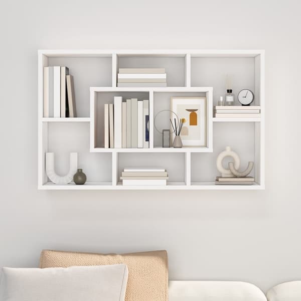vidaXL Wall Shelf White 85x16x52.5 cm Engineered Wood 9760 White 9760 Vit