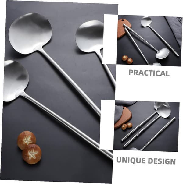 Stainless Steel Wok Spatula with Long Handle, Heat Insulating, High Strength