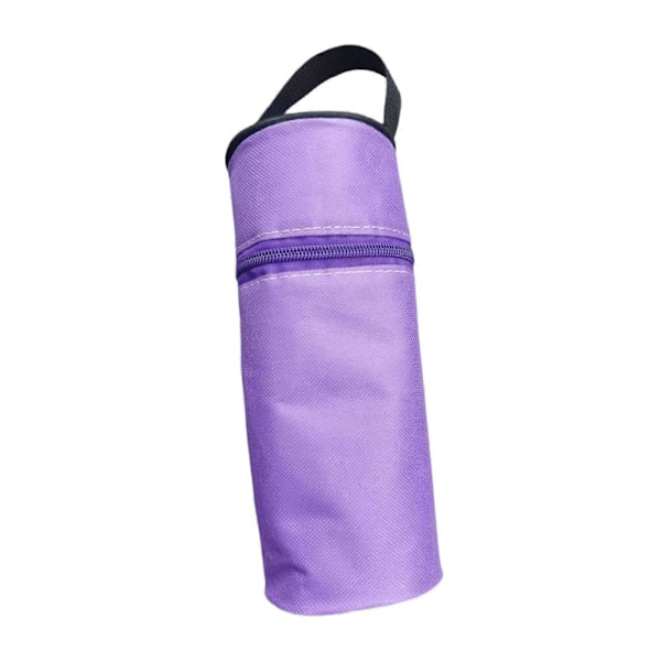 Vattenflaskväska med dragkedja, mjölkflaskväska för promenader, resor, vandring, röd violett Violet 8.5cmx22cm
