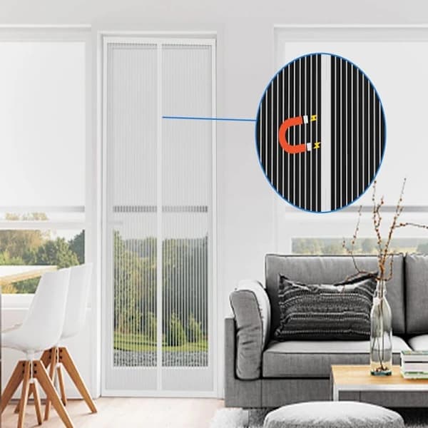 Magnetic Insect Screen for Patio Doors, Hands-Free Automatic Closing, Pet-Friendly, White 110 x 210 cm 110*210CM White 110*210CM White