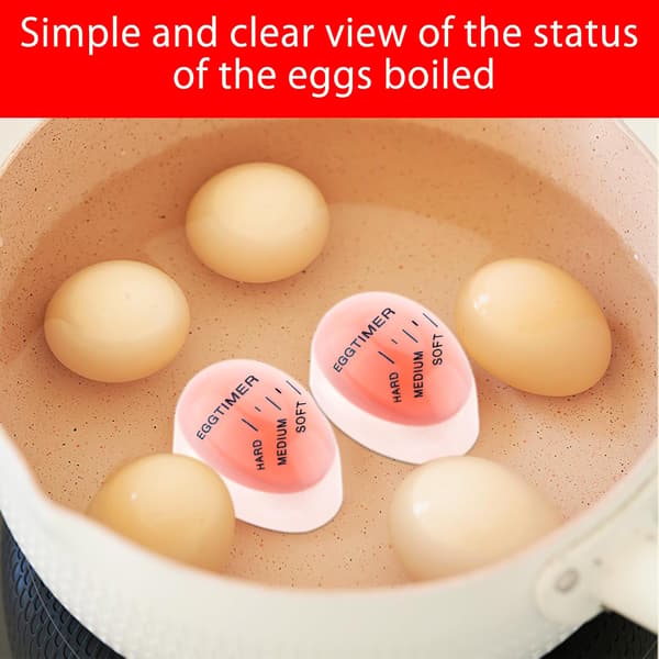 4-pakks eggtimer eggkoker varmefølsom fargeskiftende eggtimer for matlaging eggtimer kontroll myke hardkokte egg (rød)