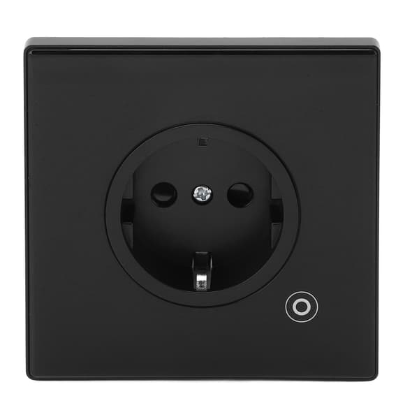 Smart Socket 16A 3000W Moderne Design Multifunksjon Smart Timing Vegguttak EU Plugg 95?245V Svart WiFi-versjon