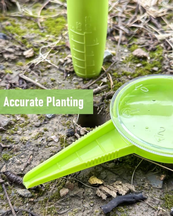 Seed Spreader - Handheld Manual Garden Seed Sower with Dibber for Small Seeds