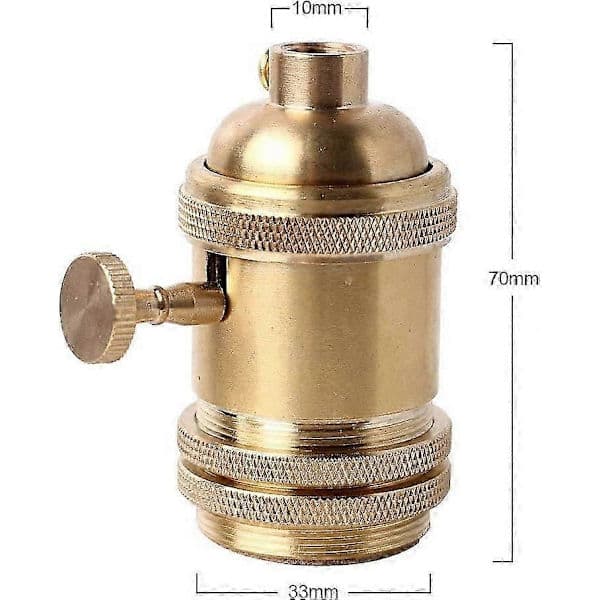 Lampefod med afbryder Vintage Messing Kobberholder til Retro Edison-stil Pære E2