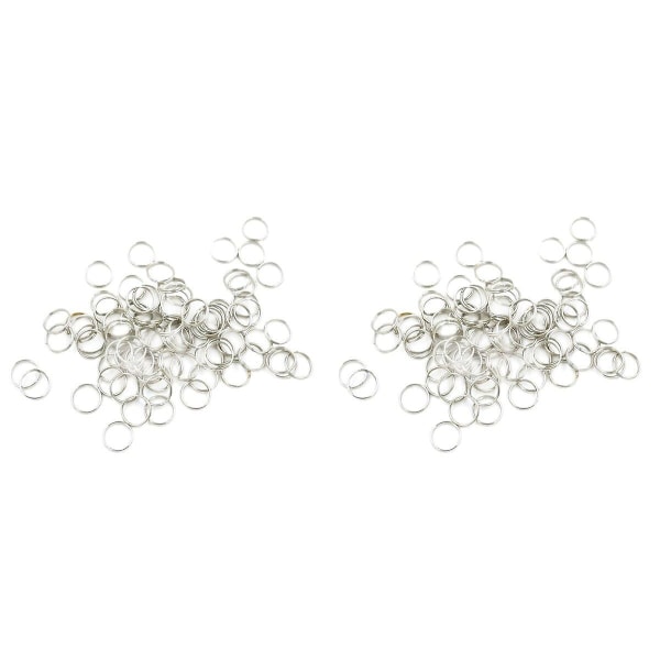 400 stk. Splittringer 10 mm ytre diameter Rustfritt stål Nøkkelringringer for å lage håndverk 200 stk 200 pcs