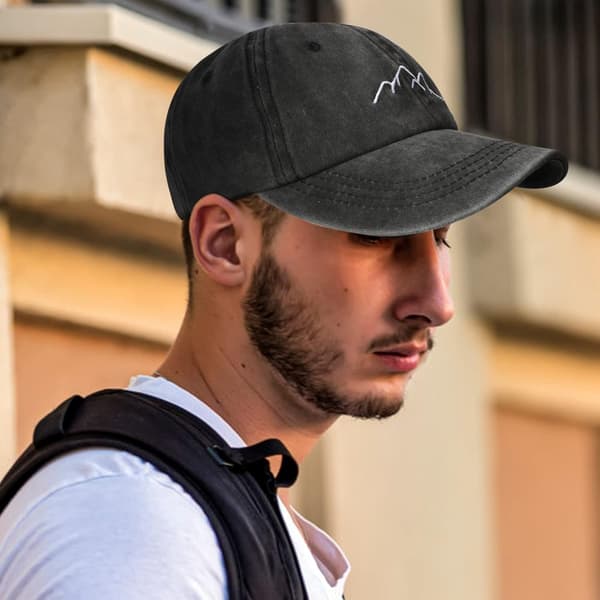 Baseballcaps for menn, brodert solhatt i bomull, unisex, justerbar ca.