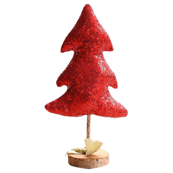 1 stk Mini Juletrær Dekor Stoff Kunst Skrivebord Juletrær Ornament Juledekorasjon Rød 30x18cm Red 30x18cm