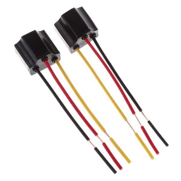 Female Ceramic Car Headlight Lamp Bulb Connector Socket Adapter 9003 H4 2x [DB]