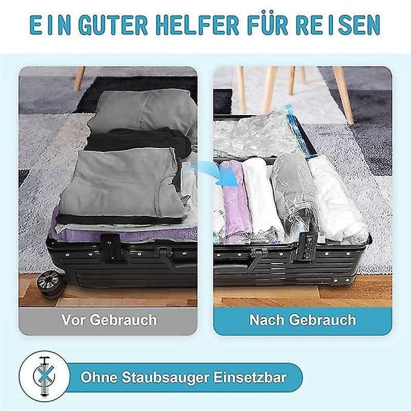 Vacuum Storage Bags for Clothes, Roll-Up, 12-Pack - Space-Saving