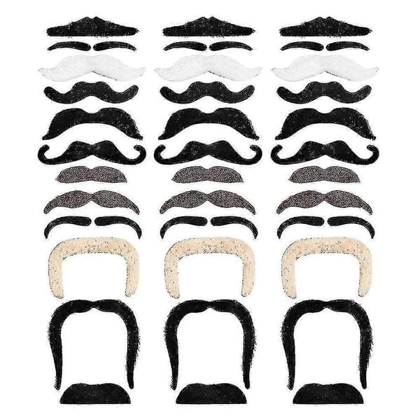 48-pack Novelty Fake Mustache Self-Adhesive Mustaches for Masquerade