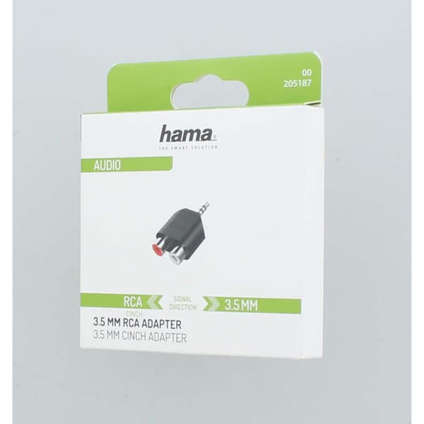 Adapteri 2x RCA-liitäntä 3,5 mm liittimeen Svart, Silver