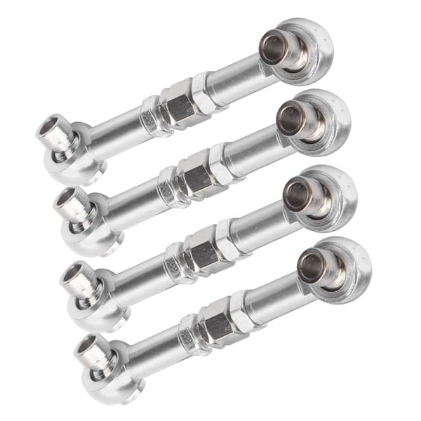 4 ST Stållänkage Aluminiumlegering RC Uppgraderingsdelar för HSP 94122 1 10 Bil Silver