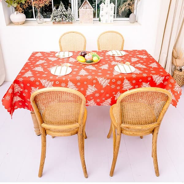Julduk, Jultryckt Bordsduk, Rektangulär Bordsduk för kök, 142 cm x 178 cm, C