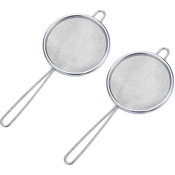 2 stk. Te-sil, 3 tommer fint maske sil, rustfritt stål siler og siler