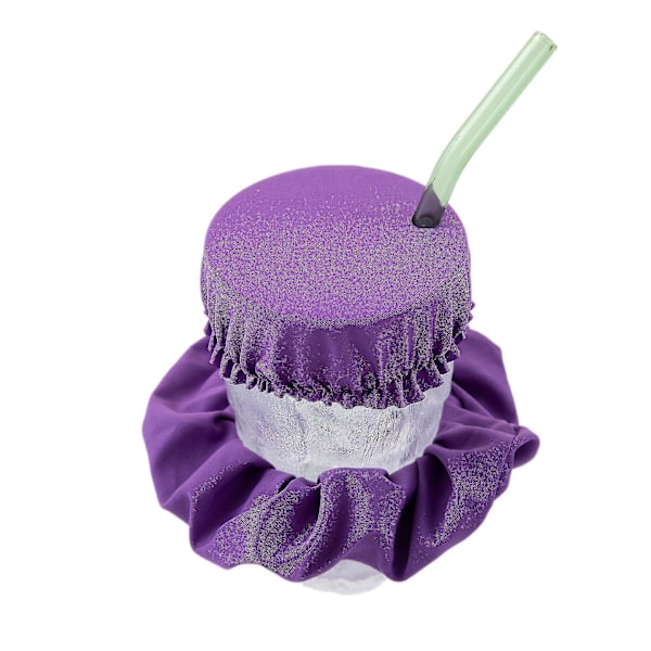 5 kpl Uudelleenkäytettäviä Pestäviä Juomakansia Piikkisuojia Scrunchie-Kanne Juomakupeille & Lasille - Violetti purple
