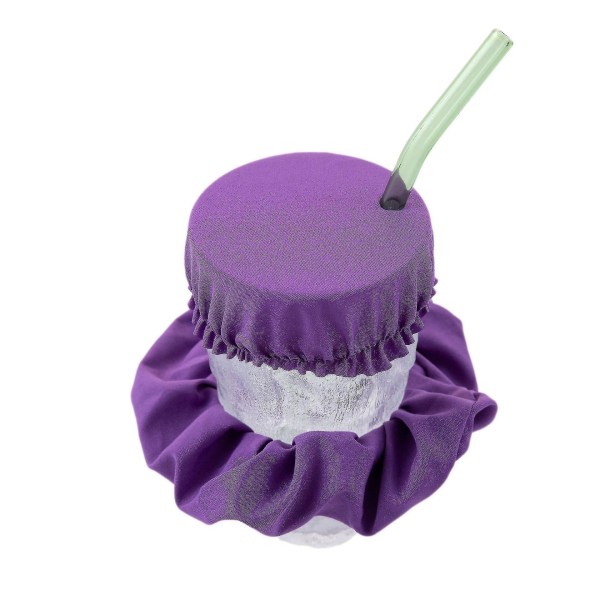 5-pack Återanvändbara Tvättade Dryckesöverdrag Anti-Spik Scrunchie Överdrag För De Flesta Dryckeskoppar & Glas Lila purple