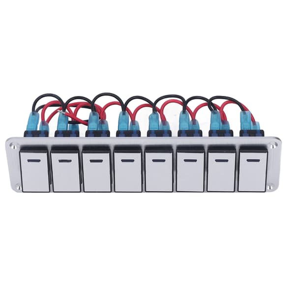 8-vejs 3-bens LED-indikator Afbryderpanel Blåt lys Tænd Sluk 12V 24V