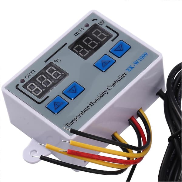 XK-W1099 Dobbel digital termostat hygrometer egginkubator temperatur- og fuktighetskontroller regulator termometer hygrometer 110V-220V (FMY)