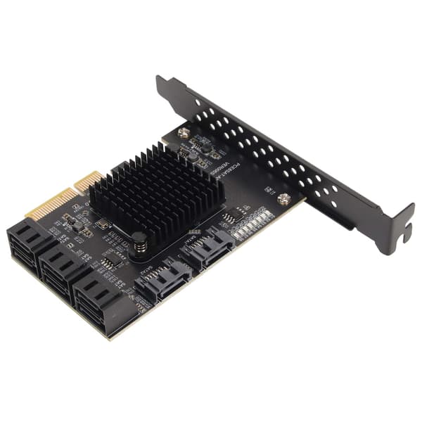 SATA-kort 8 porte Understøtter Hot Swappable Boot System Disk PCIE til SATA 3.0 udvidelseskort med kort baffel til Windows til Linux