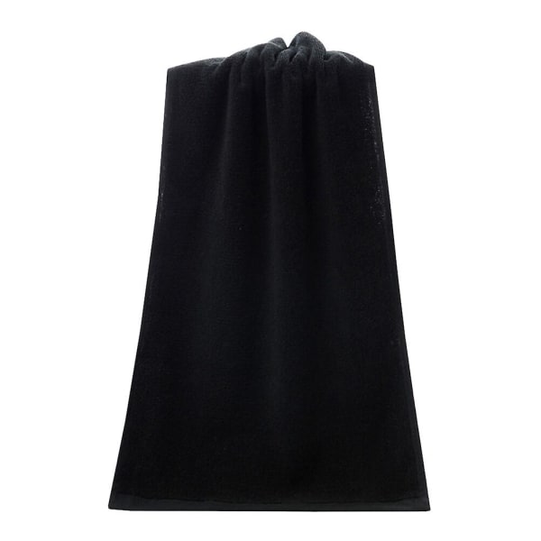 Bomull Svart Färg Ansiktshandduk Badlakan Snabbtorkande vattenabsorberande handduk 35x75cm Svart Black