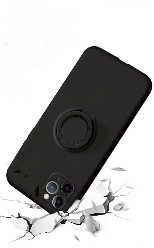 Med Ringstativstöd Magnetisk Bilhållare Anti-Repa Mikrofiberfoder Slim Stötsäkert Silikon Telefonskal för iPhone 14 6,1 Tum