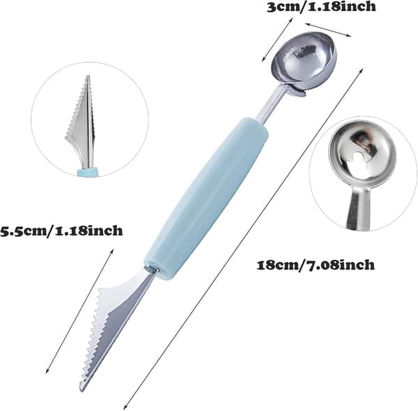 Fruit Baller, Double-Sided Fruit Cutter, Cake Spoon, Fruit Decorating Tool, DIY Stainless Steel Cutter, Round Fruit Spoon.