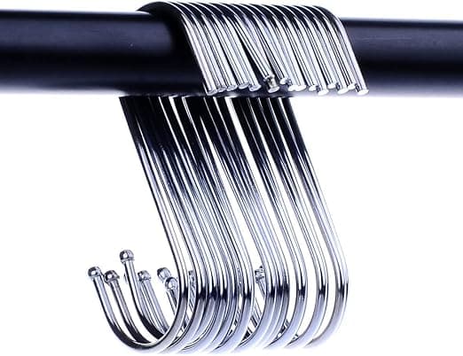 (Silver) 20-pack kraftiga S-formade krokar 8,5 cm S-formade krokar