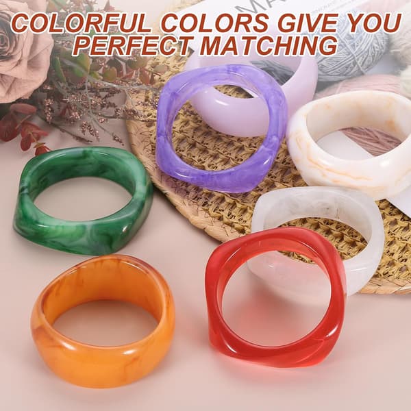 Akryl Chunky Bangle Armbånd til Kvinder Hvid Shimmer White