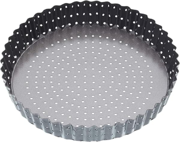 Grå, 25 cm, Non-Stick Löstagbar Räfflad Tårtform/Pajform
