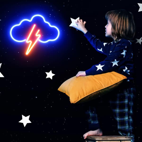Neon Sign, Acrylic Cloud Lightning LED Neon Light Wall Lamp LED