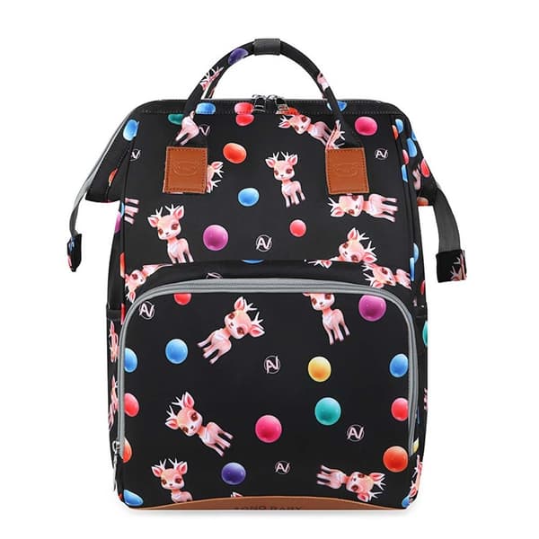 Multifunctional Large Capacity Mommy Backpack - Waterproof Diaper Bag with Cute Reindeer