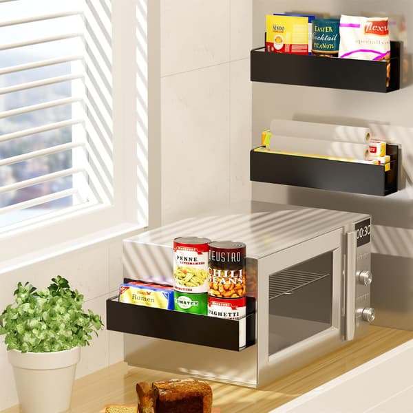 Magnetic Spice Rack for Refrigerator (2-pack), Movable Magnetic Spice Rack, Kitchen Storage Shelf, Suitable for Refrigerators and Microwaves.