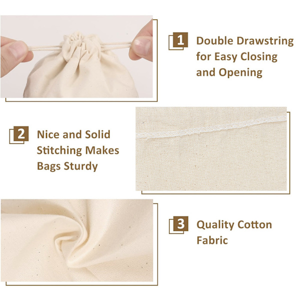 Cotton Easter Drawstring Bag, Bunny Ear Easter Egg Bag, Happy Easter Drawstring Bag 5.12in*7.09in 5.12in*7.09in