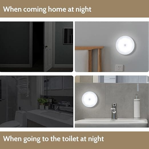 2-pack LED-nattlampor med rörelsesensor, USB-laddning smart li