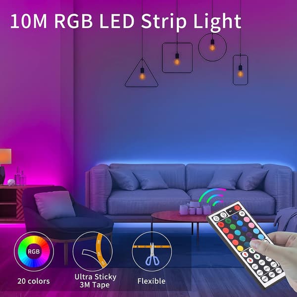 10m LED-striper RGB Fargeendrende LED-lys LED-lyskit (2x5M)