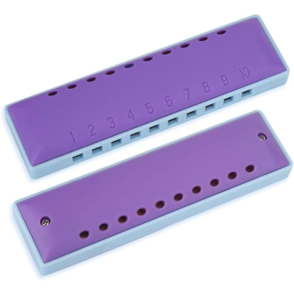 10 huller Resin Blues Key of C Harmonicas til børn Begyndere (lilla) Armonica Kids