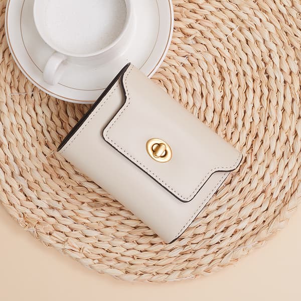 Trifold Wallet - Compact and Stylish PU Leather Wallet White White White