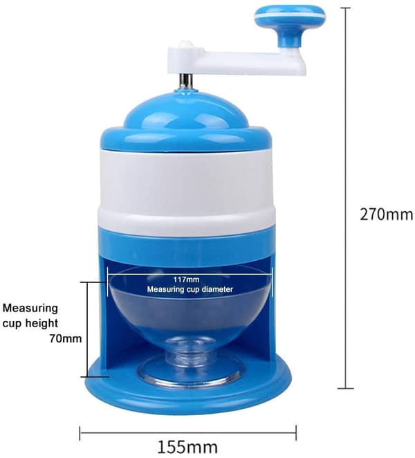 Manual Ice Shaver, Hand Crank Snow Cone Machine Ice Crusher Household Kitchen Tool