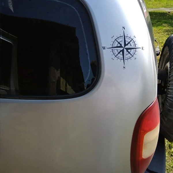 Dekal klistremerker for biler Kompass Vinyl klistremerker Motorsykkel Bilstyling Kjøretøy Karosseri Vindus klistremerker Dekor - Svart