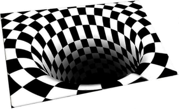 Optisk Måtte, 3D Dørmåtter Optisk Måtte Abstrakt Geometrisk Skridsikker Måtte 40x60cm Sort, Hvid 1 stk