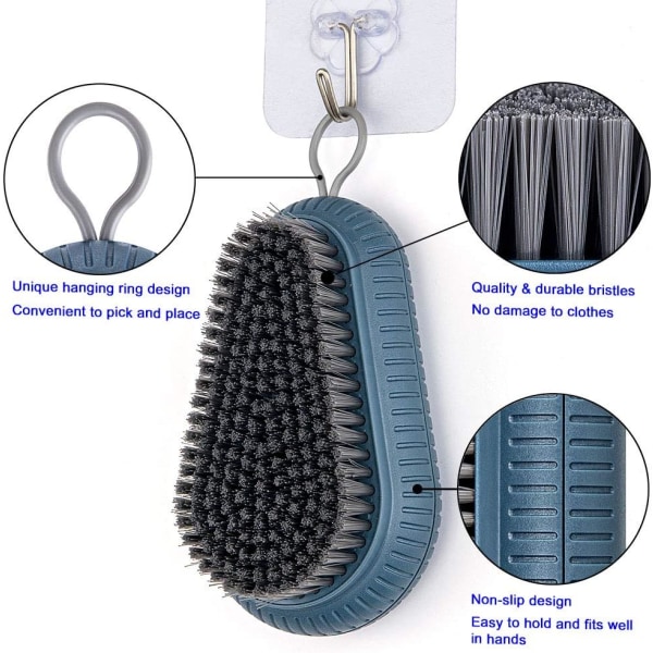 Skrubebørste, husholdningsvaskeklud til sko rengøringsbørster med skridsikkert design, holdbar kvalitetsvaskebørste Dark Blue 1pcs