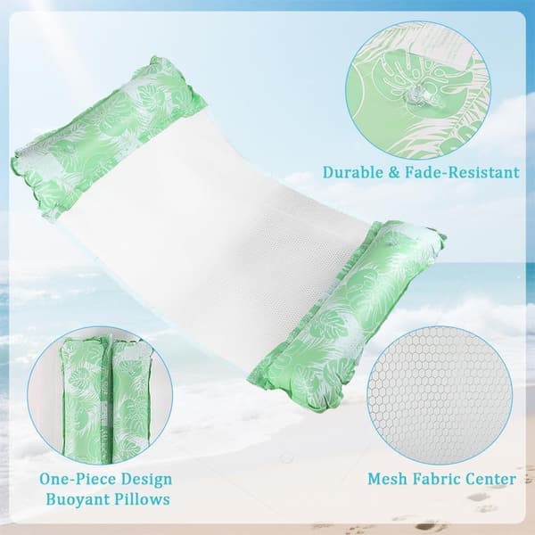 2-pack Inflatable Pool Mattress for Adults 4-in-1 Pool Buoy Water Hammock Floating Chair Pool Float for Pool Beach and Vacation