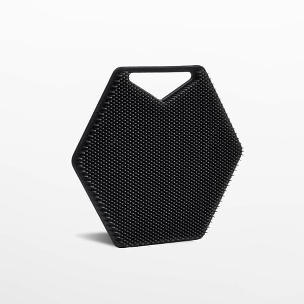 Silicone Body Scrubber - Wall-Mounted Back Exfoliating Scrubber for Shower (Black)