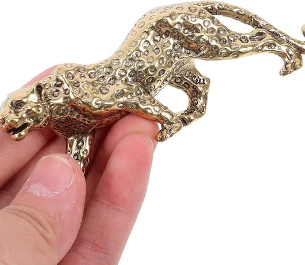 Messing Leopard Figur Pynt Brevpresser Retro Unikt Design Premium Messing Materiale