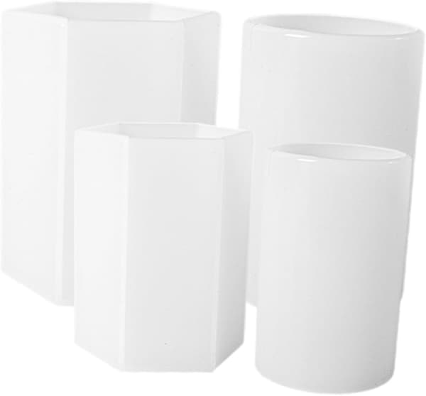 4 stk silikonlysform sekskantet sylinder DIY lys silikonform