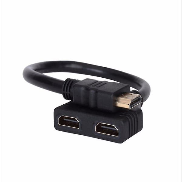 HDMI-splitter - HDMI-splitteradapterkabel, splitter HDMI han til dobbelt HDMI hun 1 til 2-vejs [DB]