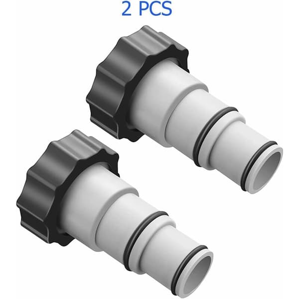 Replacement Hose Adapter with Clamp for Intex Above Ground Pool, 1.5\" to 1.25\" Hose Adapter for Threaded Pumps (2 Pack)