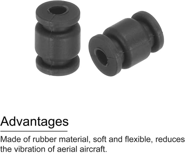 Anti-vibrations stødabsorberende dæmpende gummikugler M3x13mm til RC Quadcopter FPV Gimbal Kameramontering, Sort/pakke med 12 sorte